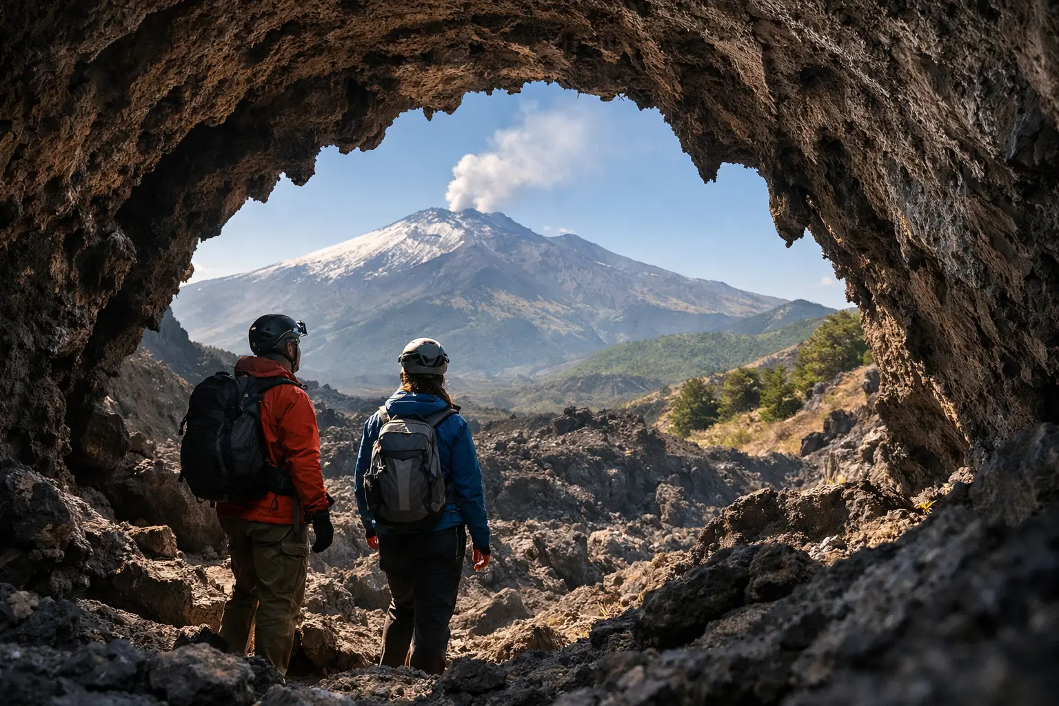 Escursione alle grotte di lava dell'Etna